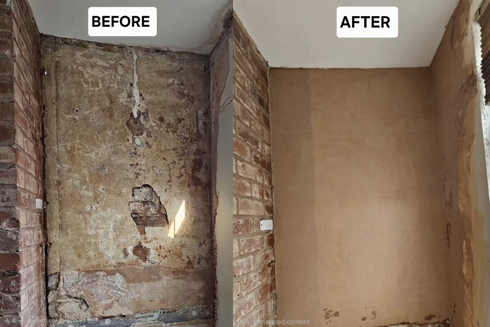 Reskimmed wall